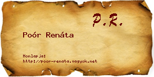 Poór Renáta névjegykártya